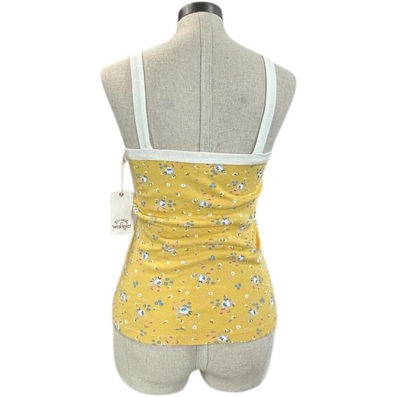 BILLABONG WRANGLER The Ringer Tank Top Sz XS Yellow Floral Print Organic Cotton - Picture 6 of 7